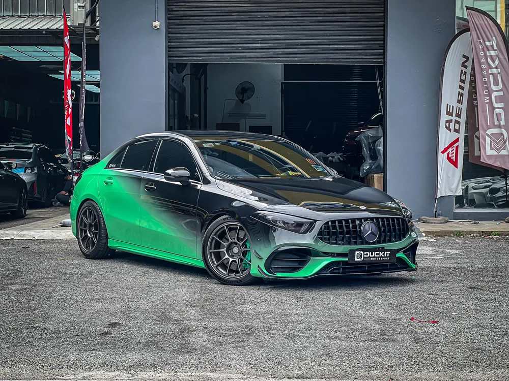 Custom Print Vinyl Wrap - Green & Black Gradient Wrap